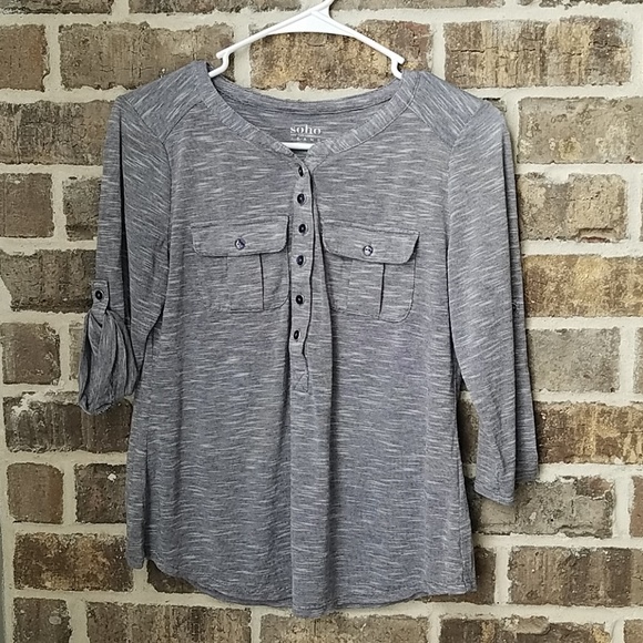 🎪⭐Soho New York & Company Jeans Gray Top - Picture 1 of 8
